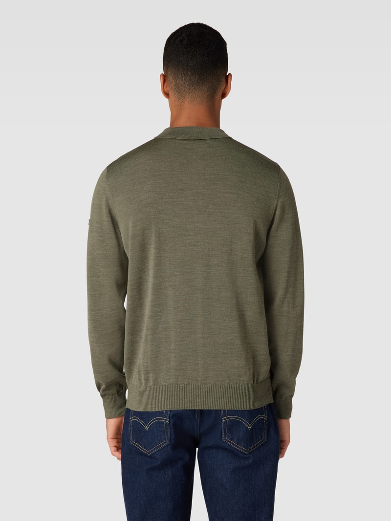 Strickpullover mit Polokragen in schilf