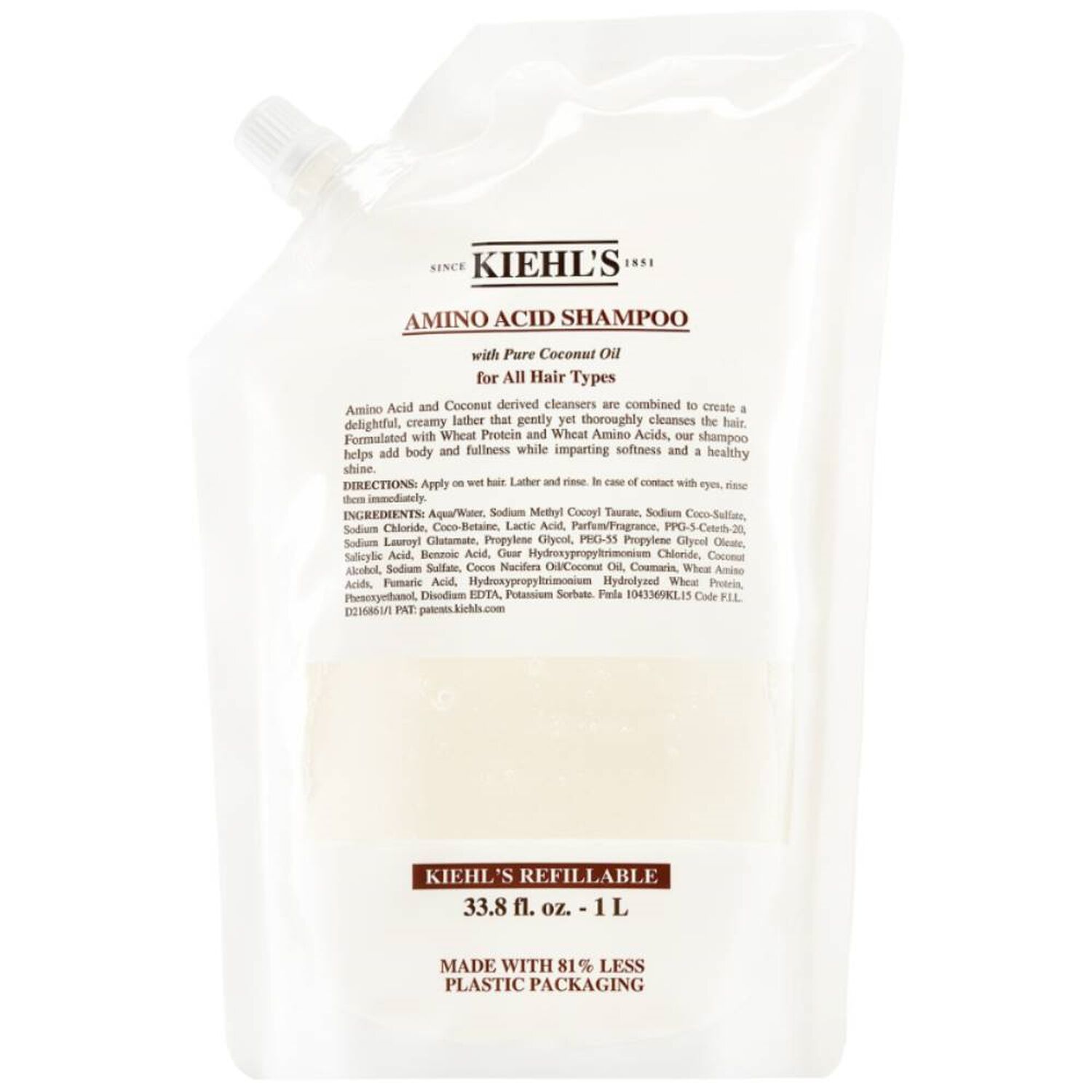 kiehl's Amino Acid Shampoo Shampooing Eco-Recharge 1000 ml