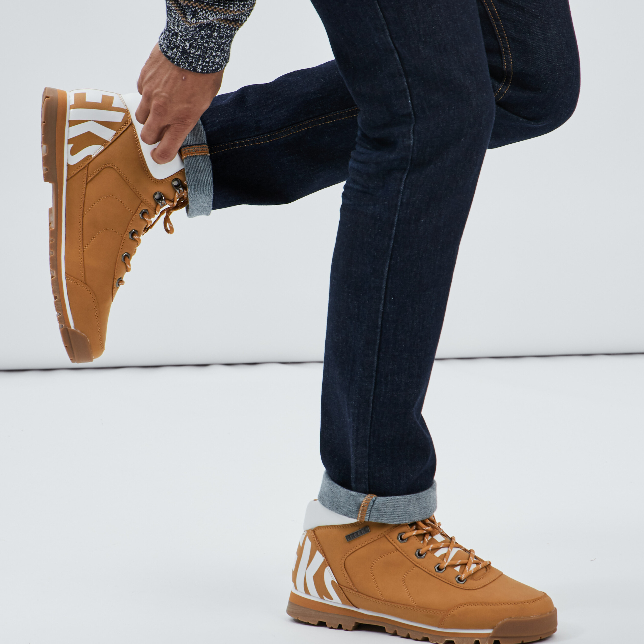 Bottines plates Creeks jaune homme | La Halle