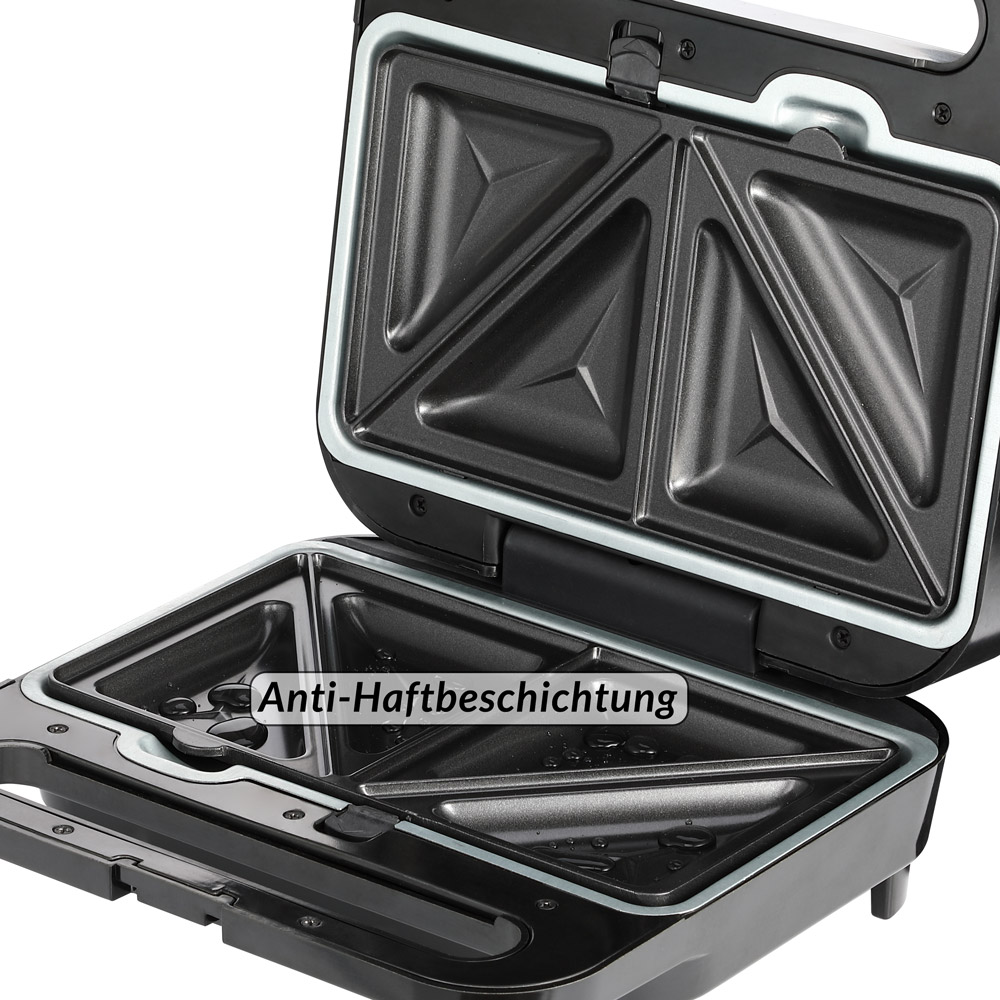 Monzana Kontaktgrill XXL 3in1 Schwarz/Silber 1.000W