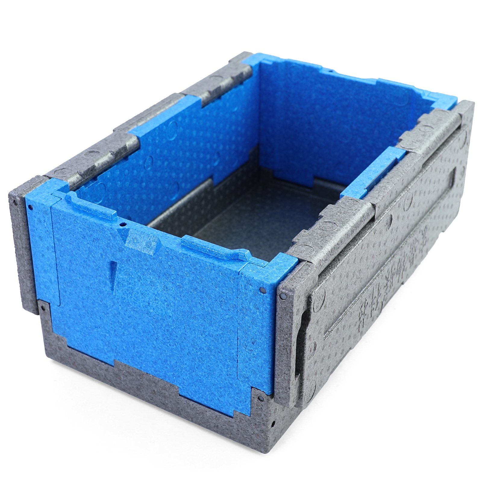 RAMROXX Kühlbox Warmhaltebox Kühl Thermo faltbar Blau Grau 40L 600x365x293mm