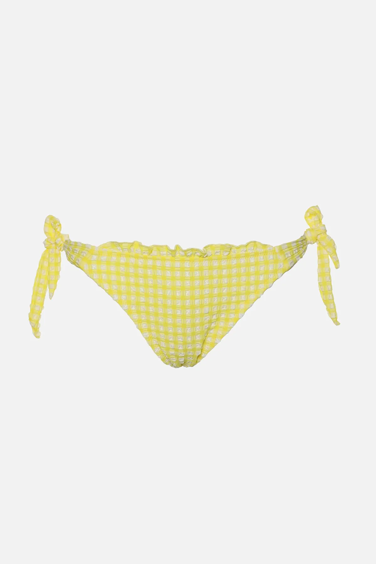 Trendyol Collection  Gelbe Bikinihose mit Rüschen in normaler Passform TBESS22BA0074