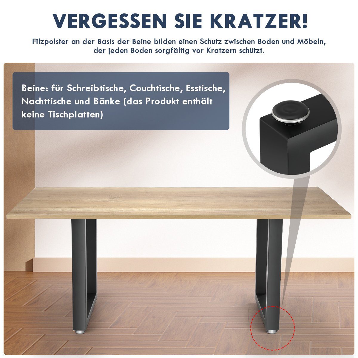 iscooter Tischbein 2er-Set Tischbein Metallfuß für Sitzbank, 45 x 40 / 71 cm, Stahl, für Tischuntergestell, DIY Sitzbank, Couchtisch