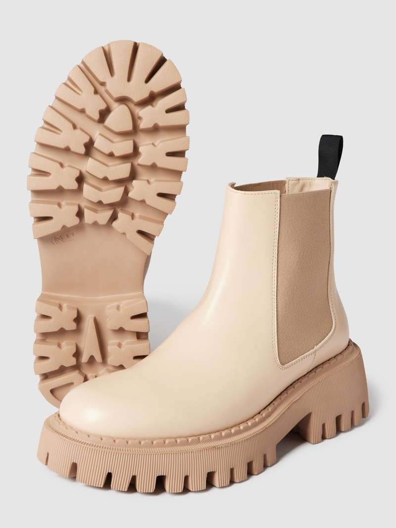 Chelsea Boots mit Label-Detail in beige