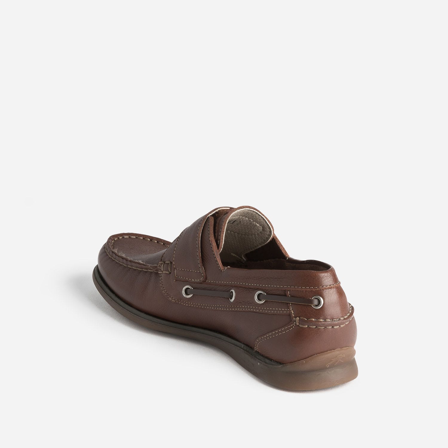 Chaussure-bateau FLUCHOS cognac en cuir à scratch