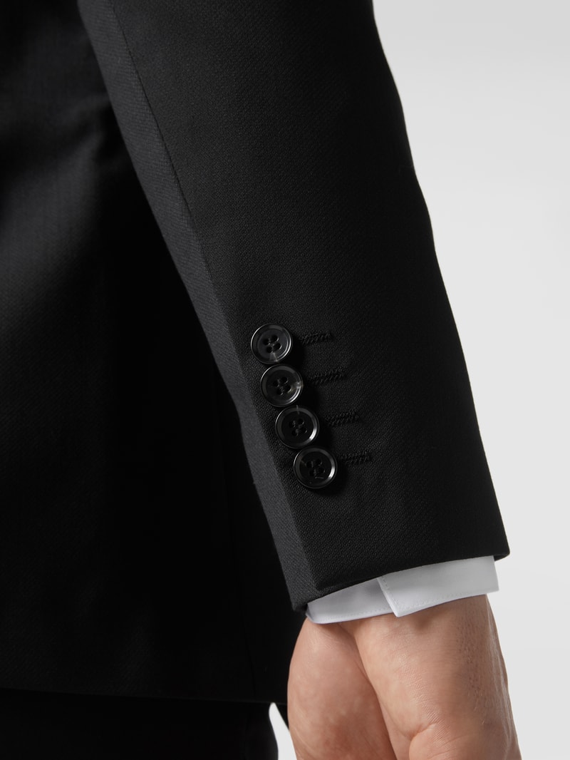 Slim Fit 2-Knopf-Sakko mit Stretch-Anteil in schwarz
