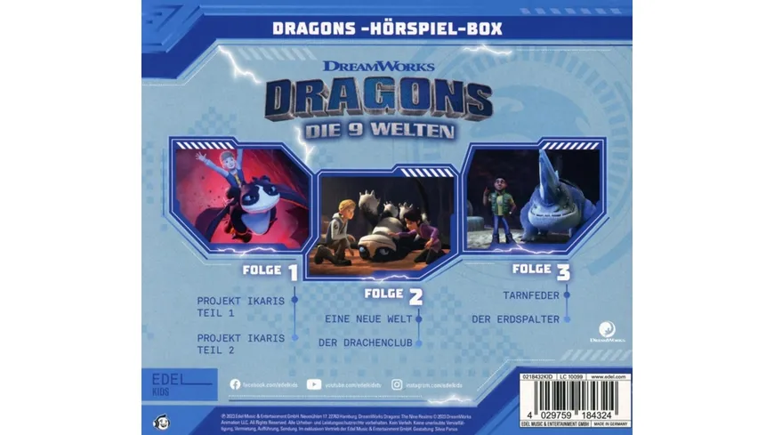 Hörspiel-Box,Folge 1-3 Dragons-Die 9 Welten