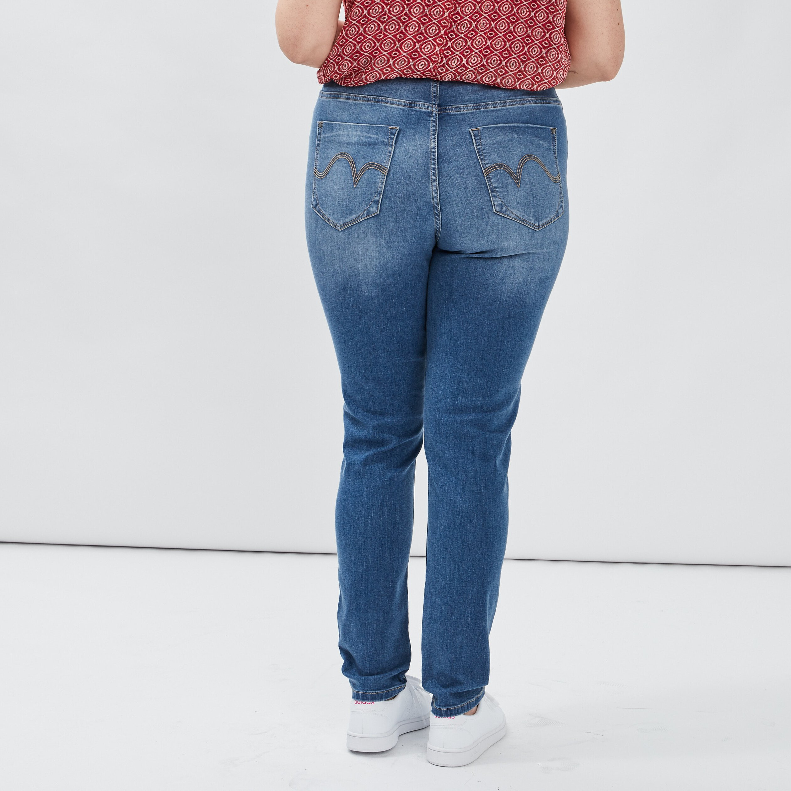 Jeans slim taille ajustable denim stone femme grande taille | La Halle