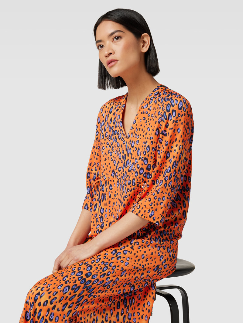 Maxikleid mit Allover-Muster in orange