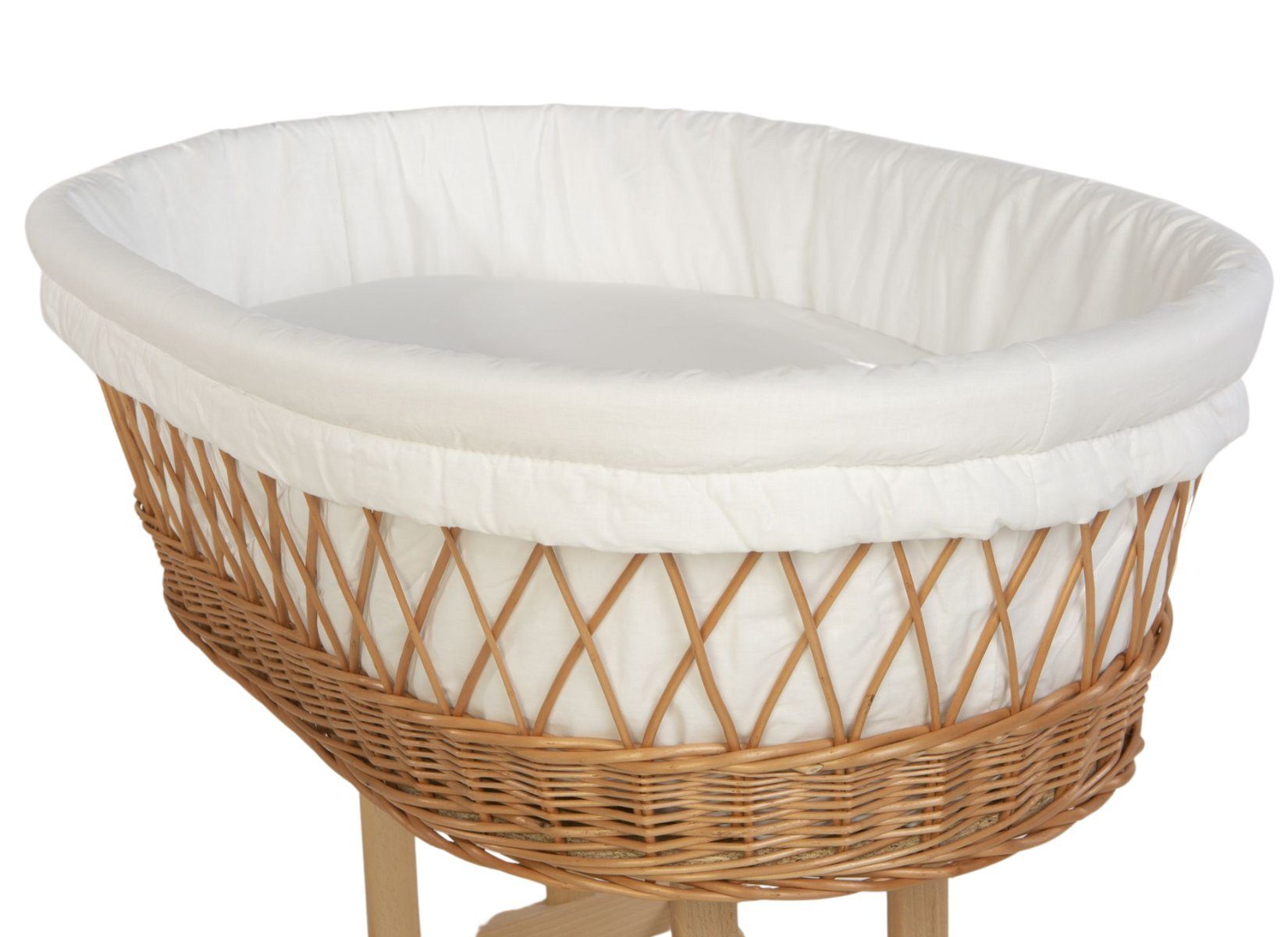 Stubenwagen-Matratzen Polster/Korbumrandung zartes creme für Stubenwagen, Mionido, Made in Germany, Liebevolle Handarbeit