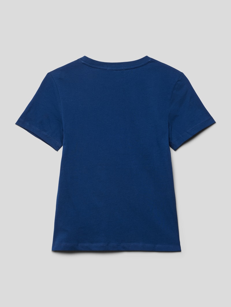 T-Shirt mit Label-Print in dunkelblau