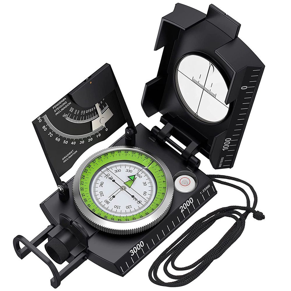 GelldG Kompass Militär Kompass Marschkompass Taschenkompass mit Klinometer
