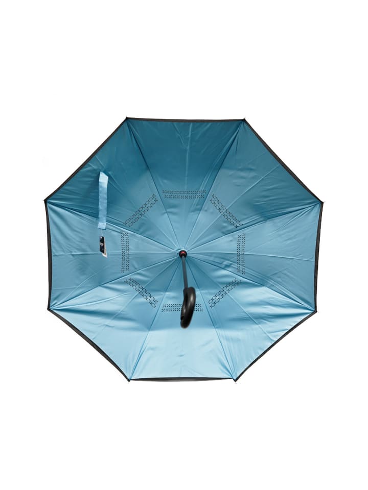 COFI 1453 Stockschirm mit Motiven Pongee mit c-förmigen Plastikgriff in Blau günstig kaufen 108