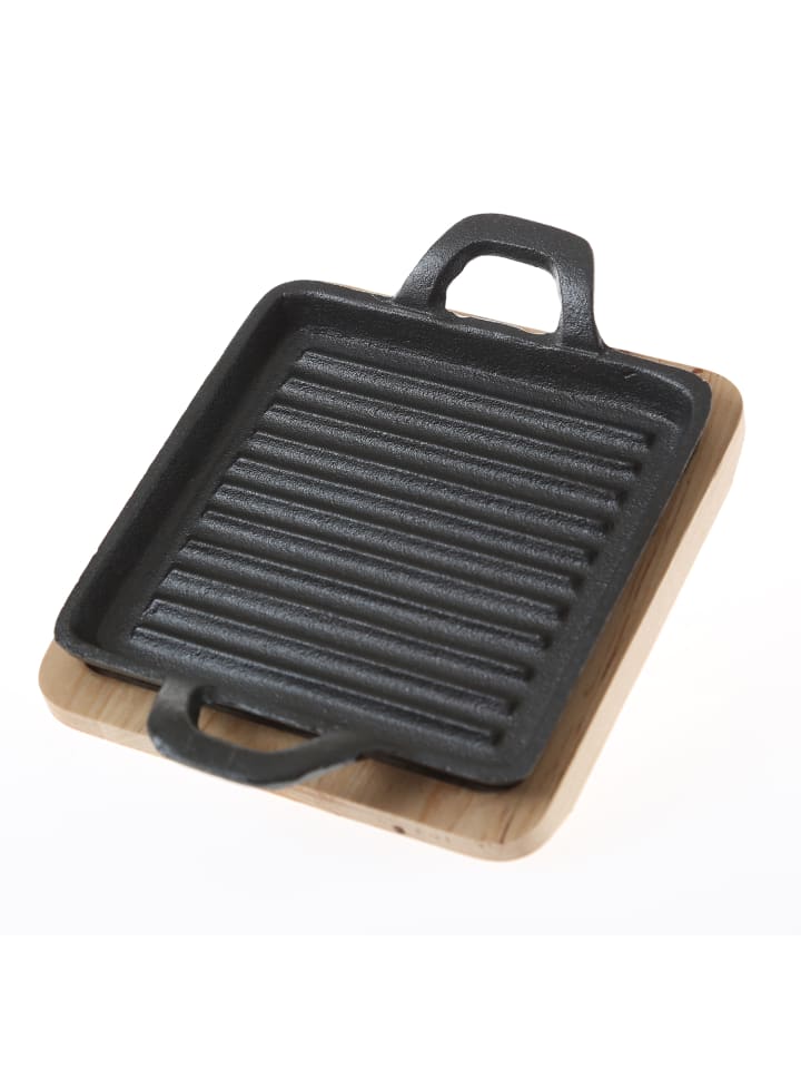 GAUMENKICK Servierpfanne Gusseisenmit 2 Griffen in schwarz - L: 14cm günstig kaufen onesize