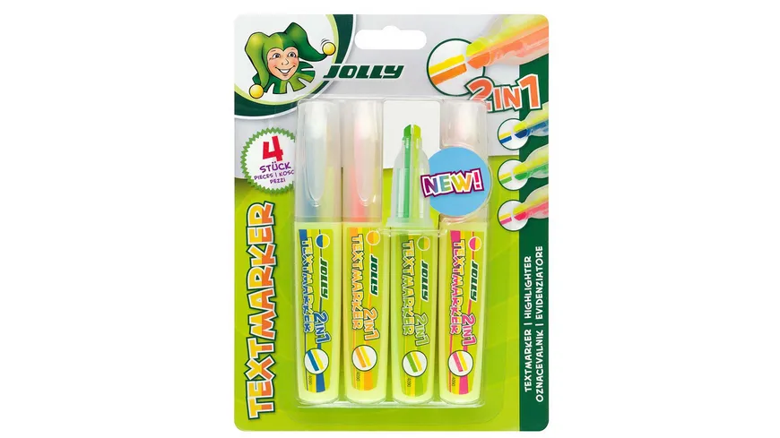 JOLLY Textmarker 2in1 4er