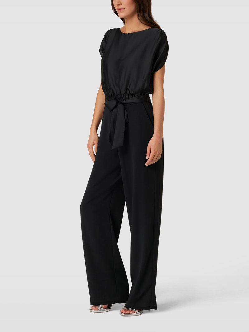 Jumpsuit mit Rundhalsausschnitt in schwarz