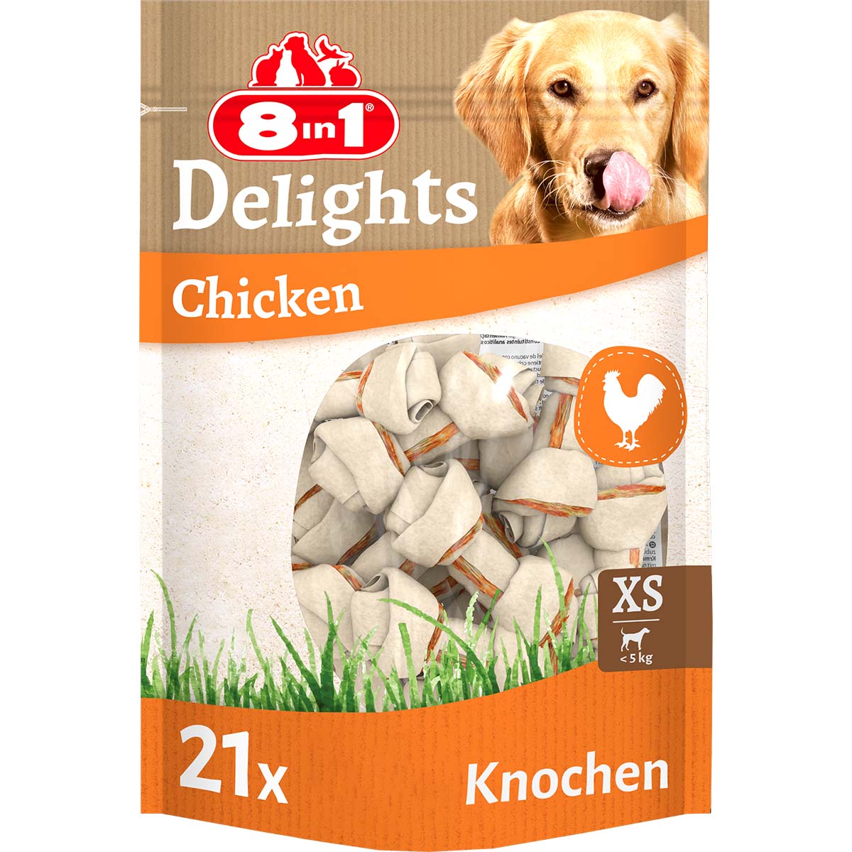 8in1 Delights Kauknochen Huhn im Beutel kaufen bei ZooRoyal