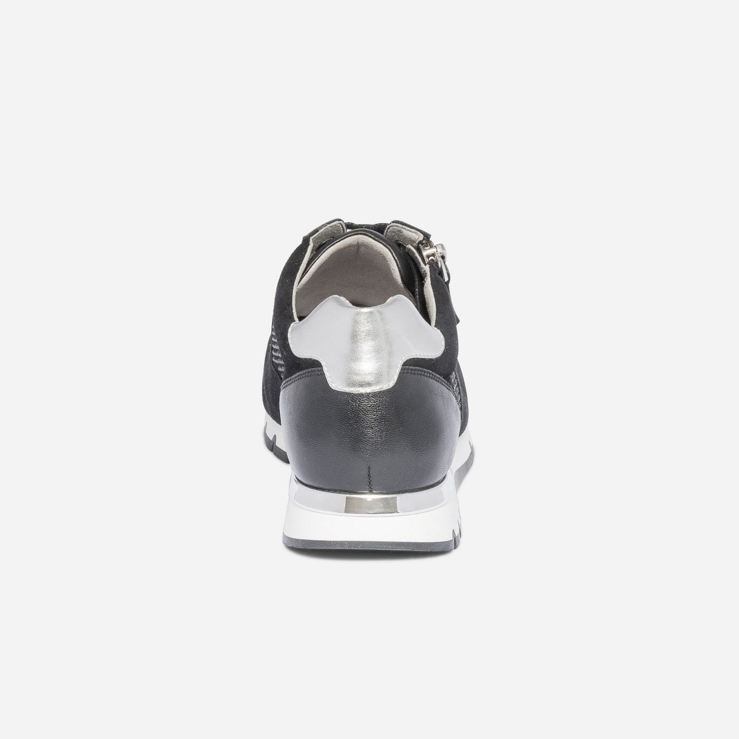 Tennis CAPRICE noire en cuir velours à strass
