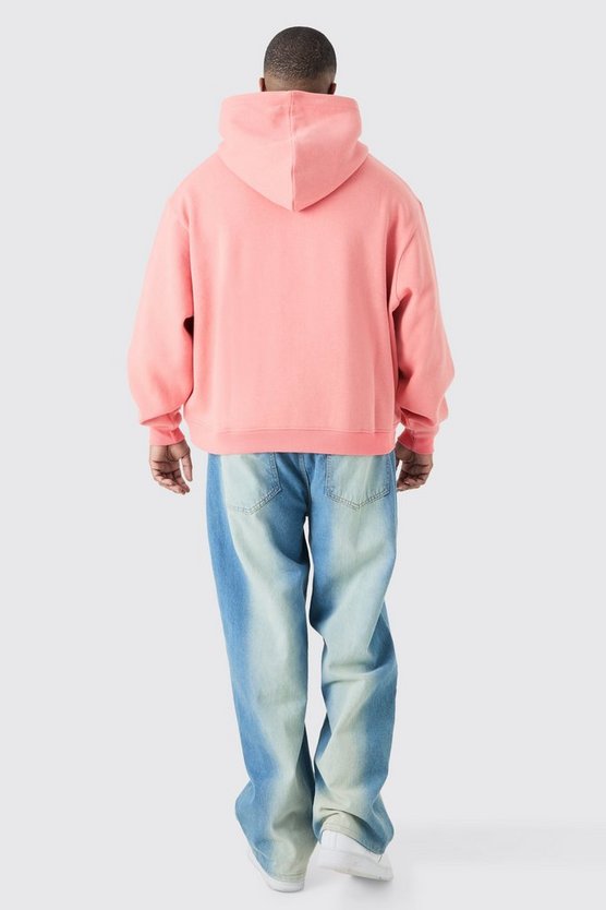 Plus kastiger Oversize Hoodie mit Reißverschluss