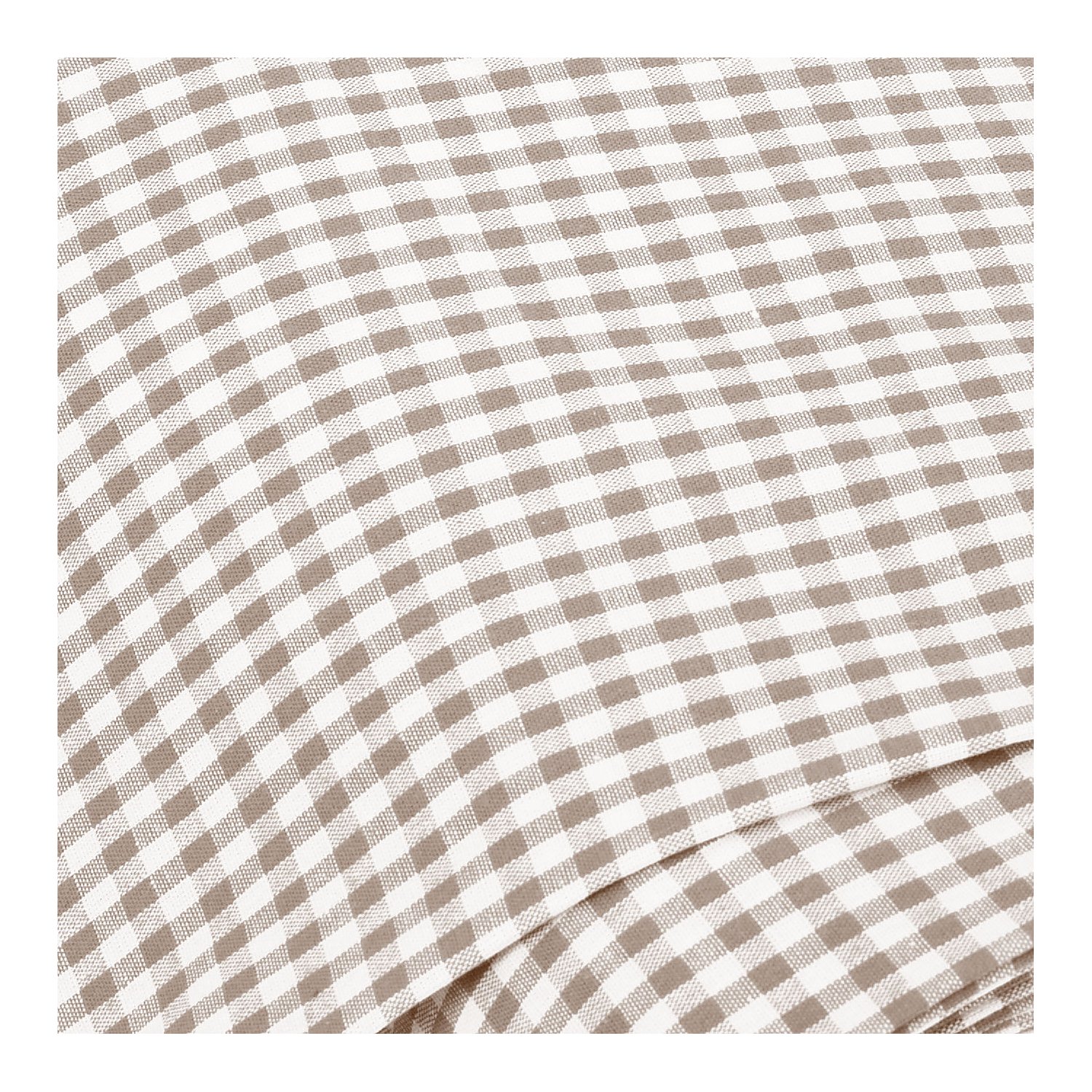Buntgewebtes Vichykaro 5 x 5 mm, taupe/weiß