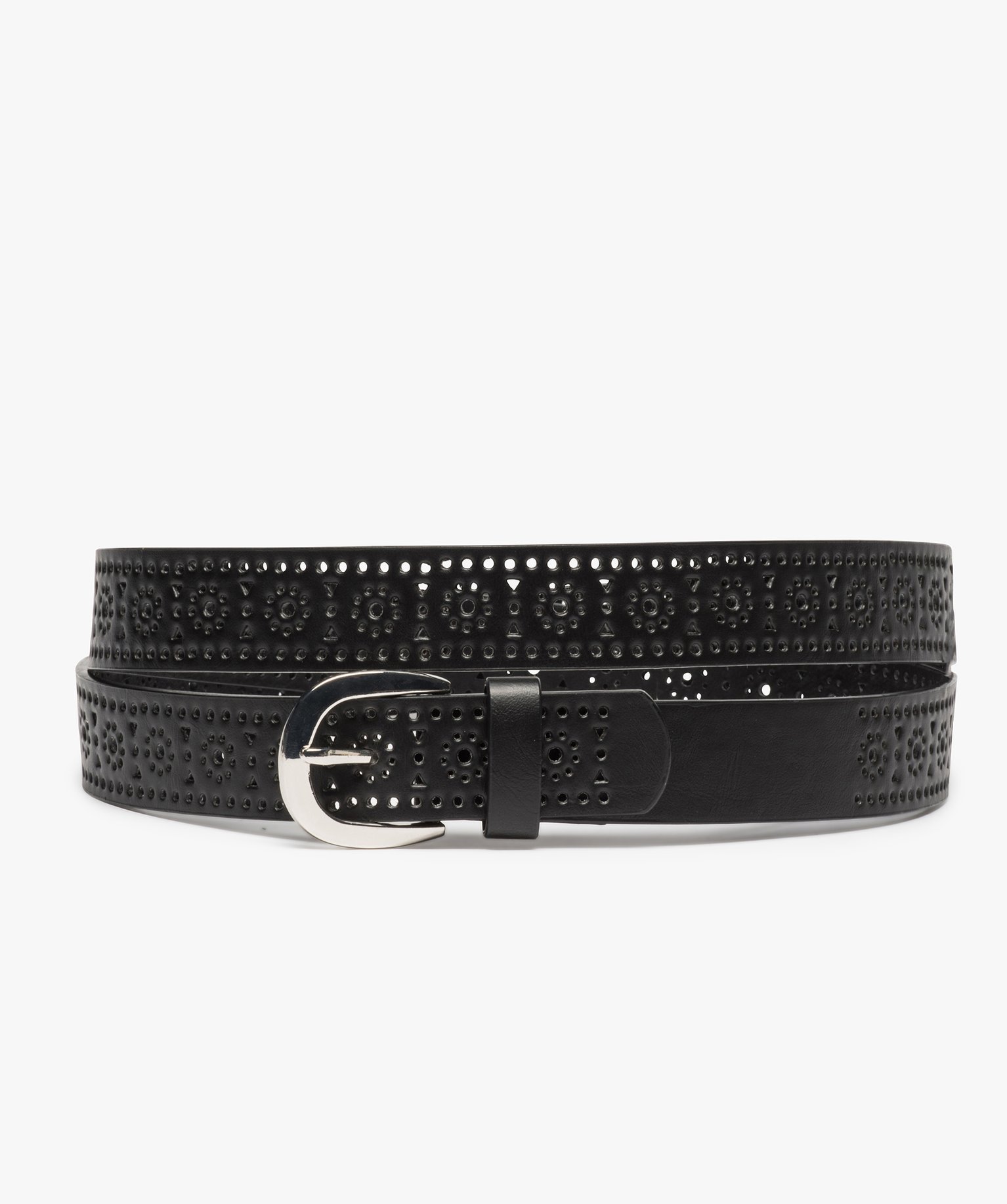 Ceinture femme avec perforations fantaisie noir | GEMO