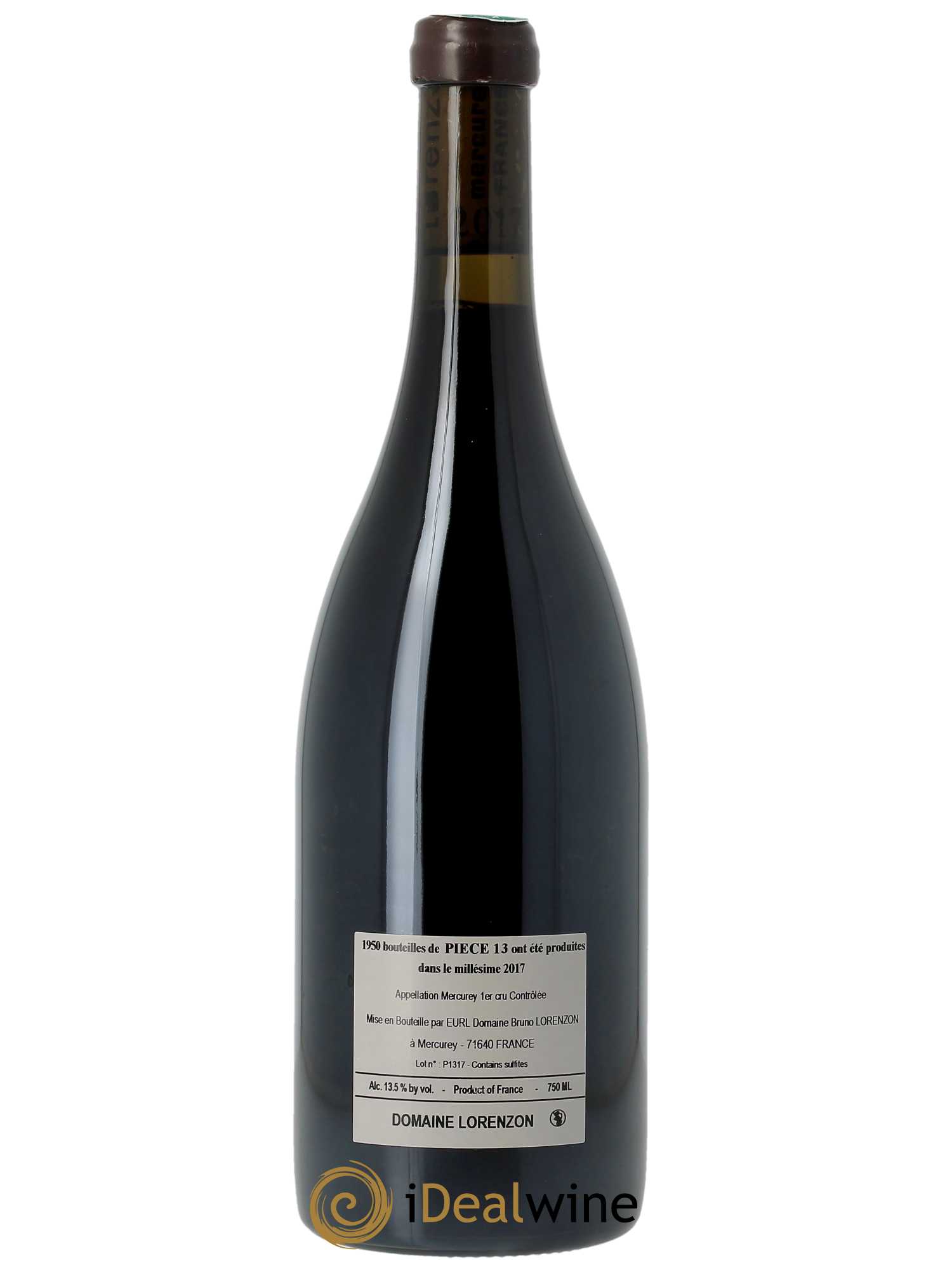 Mercurey 1er Cru Pièce 13 Bruno Lorenzon  2017 - Lot de 1 Bouteille