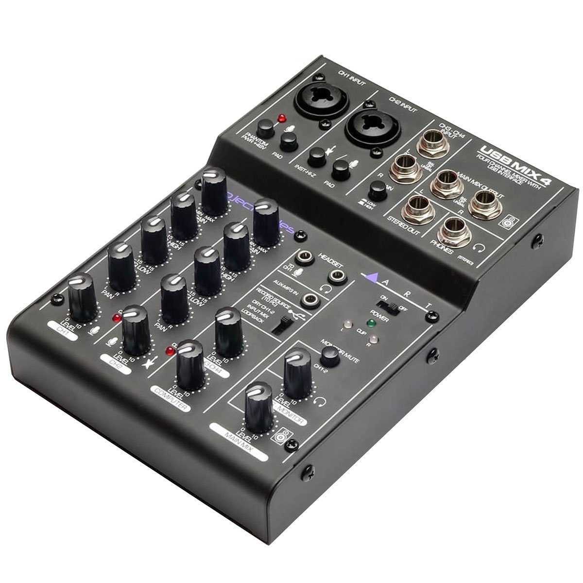 Art Audio Mischpult Art USBMix4 USB-Mischpult 4 Kanal Mixer