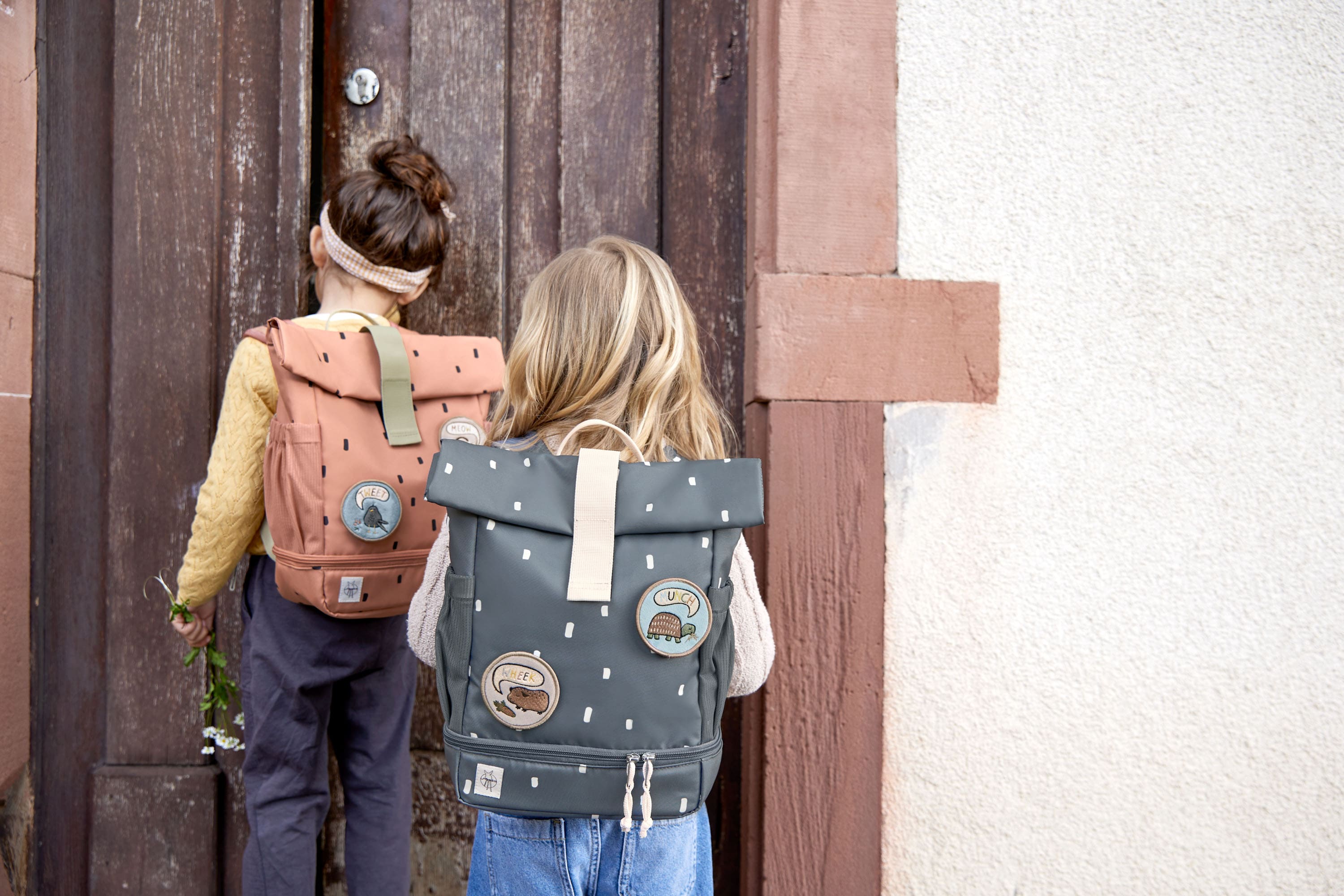 Kindergartenrucksack Rolltop - Happy Prints, Dunkelblau