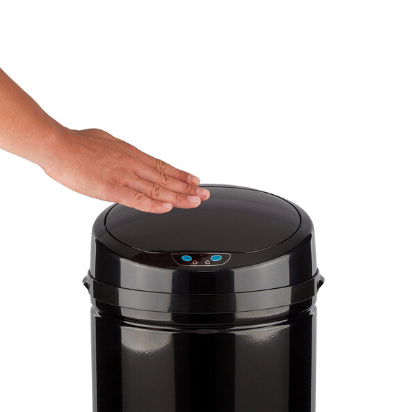 Abfalleimer mit Sensor, 42 l, INOX Black