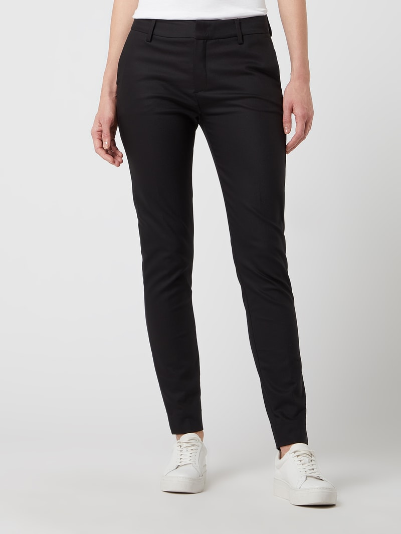 Stretchhose mit Label-Applikation Modell 'ABBY NIGHT PANT' in schwarz