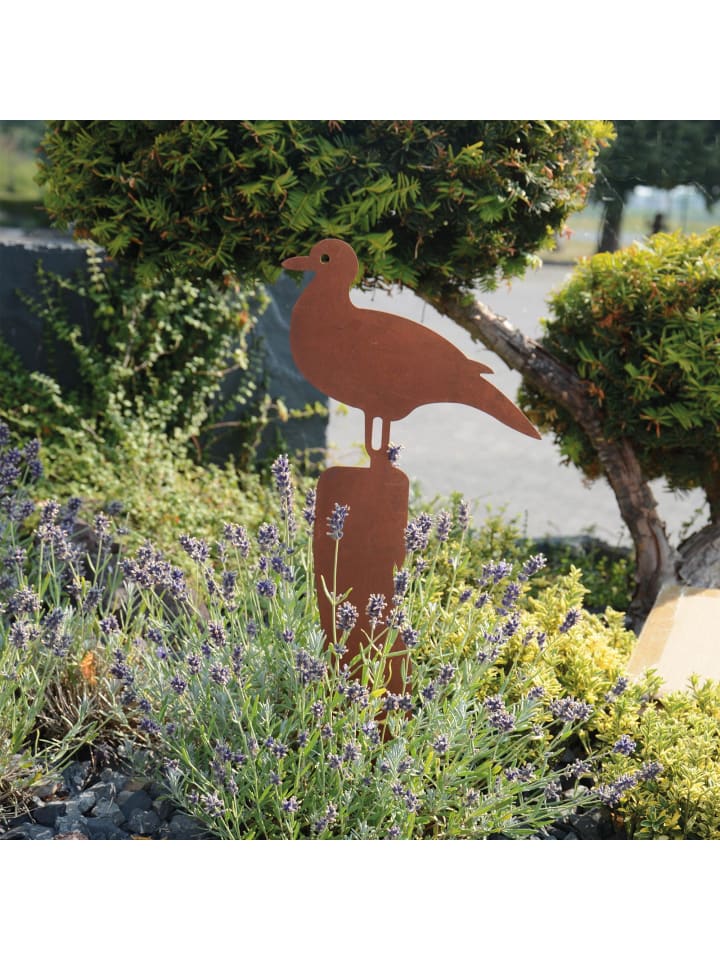 UNUS Gartenstecker Rost Möwe auf Pfahl in Braun günstig kaufen onesize
