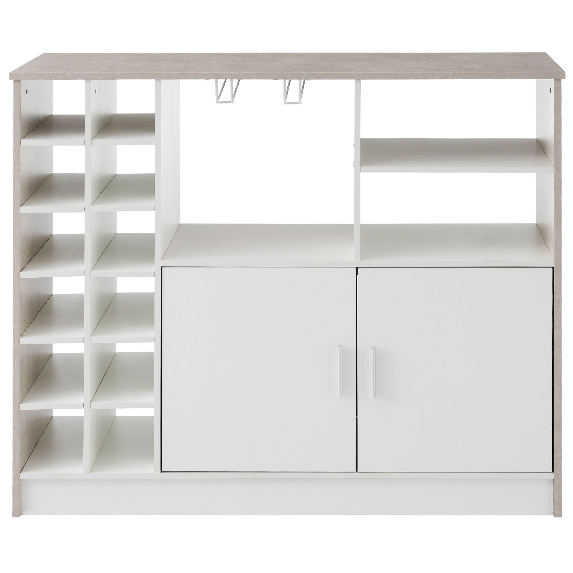 SEEZSSA Bartisch Bartisch Küche Bistrotisch Tisch Tresentisch Küchentheke mit Stauraum, 4 Personen Bartisch Theke Bar mit Metallrahmen, 110x40x94,5 cm
