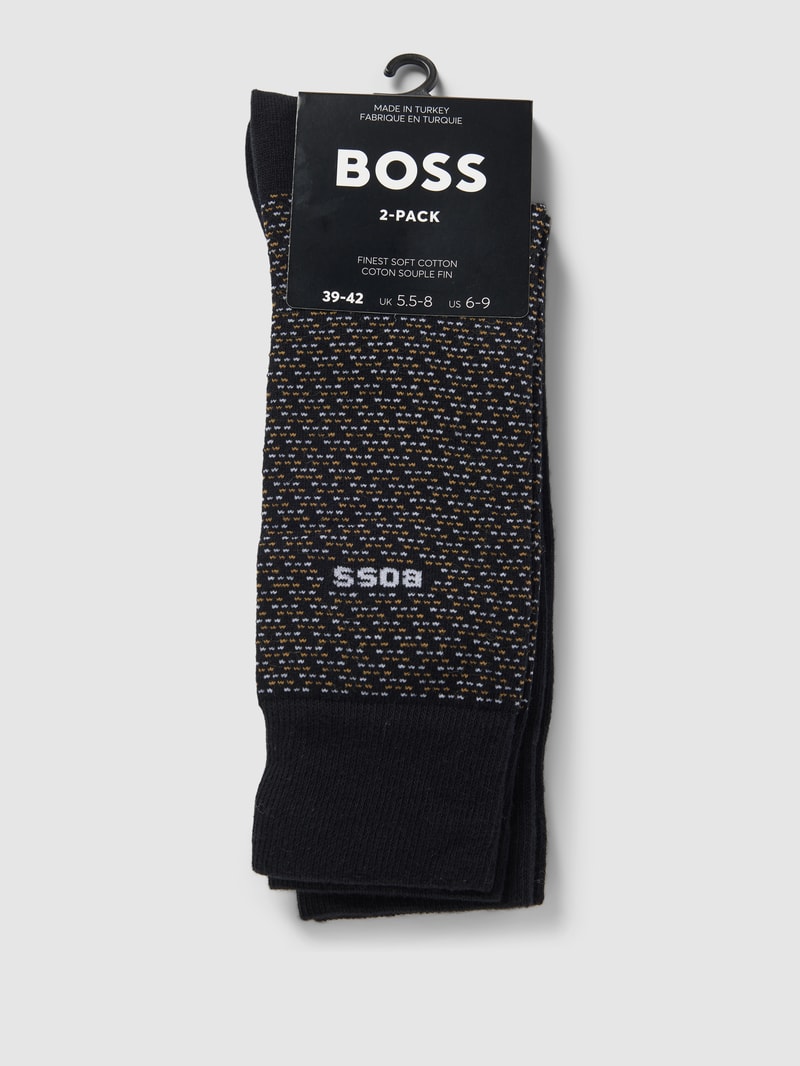 Socken mit Label-Detail im 2er-Pack in schwarz
