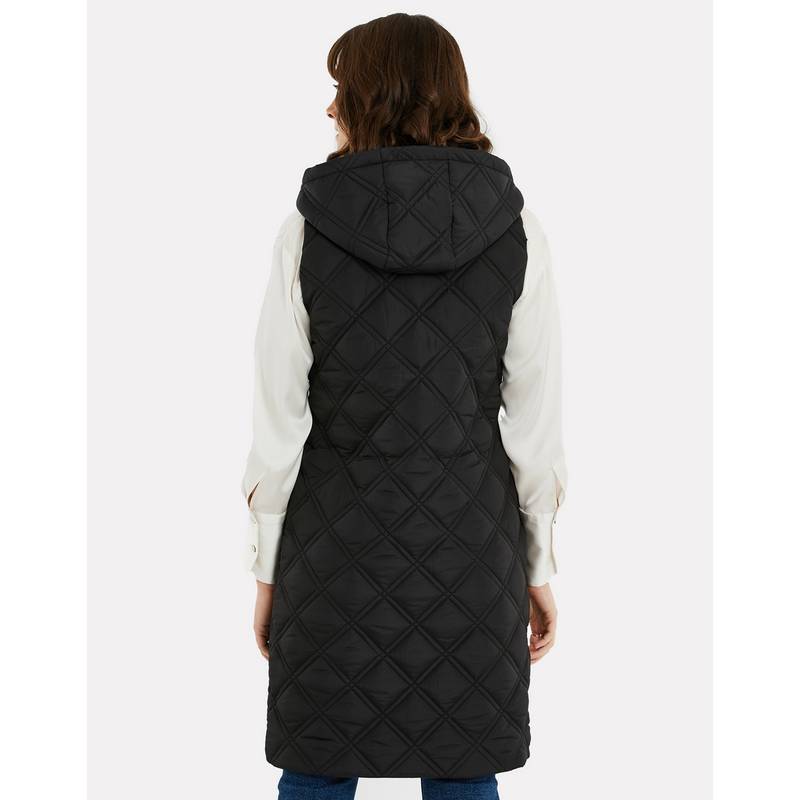 Threadbare THB Maggie Diamond Quilted Gilet Longweste Damen