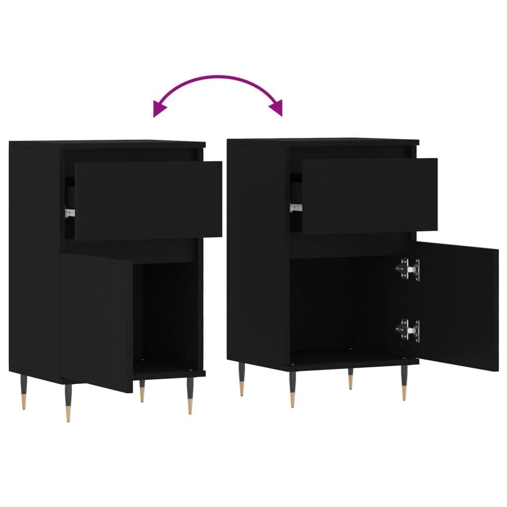 vidaXL Anrichte Sideboards 2 Stk Schwarz 40x35x70 cm Holzwerkstoff Kommode