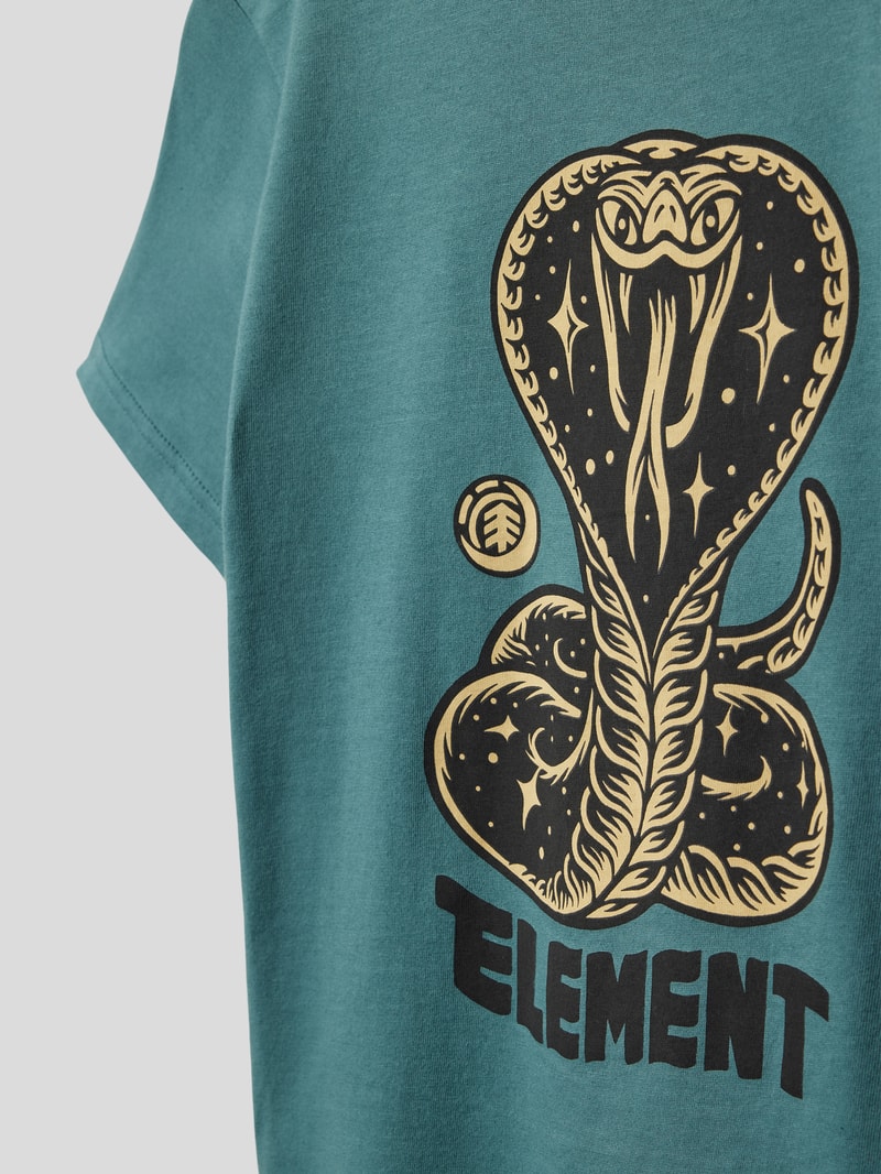T-Shirt mit Rundhalsausschnitt Modell 'NOCTURNAL COBRA' in petrol