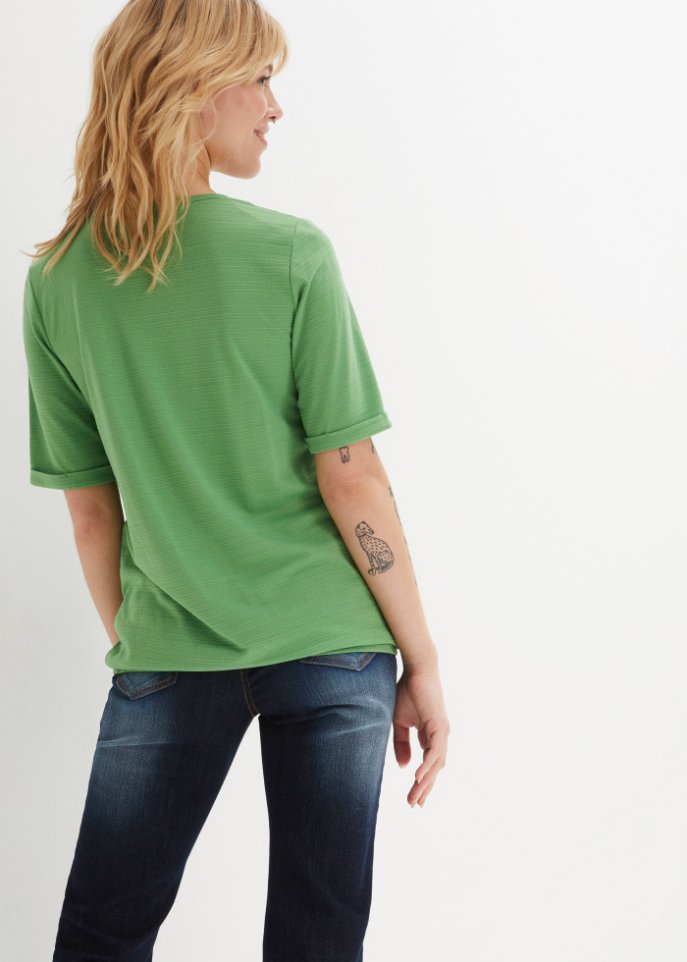 Shirt aus Strukturjersey