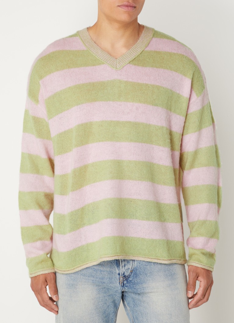 Pull en laine mélangée à maille fine et imprimé à rayures de la New Amsterdam Surf Association