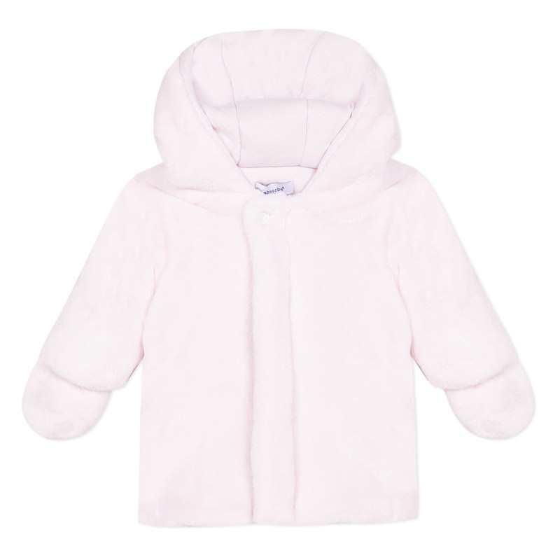 Manteau fausse fourrure rose naissance Absorba