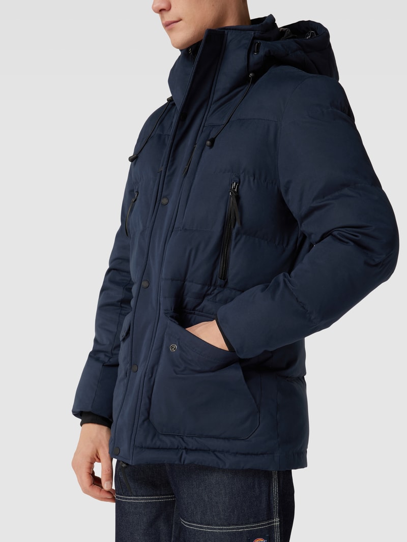 Steppjacke mit Kapuze in marineblau