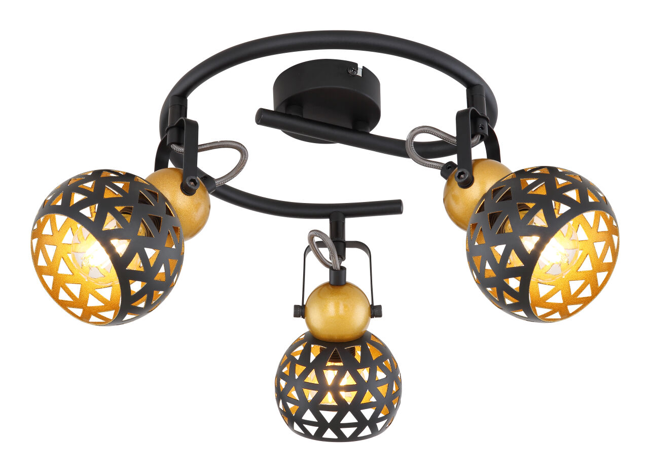 Globo Lighting - SARRA - Strahler Metall schwarz matt, 3x E14