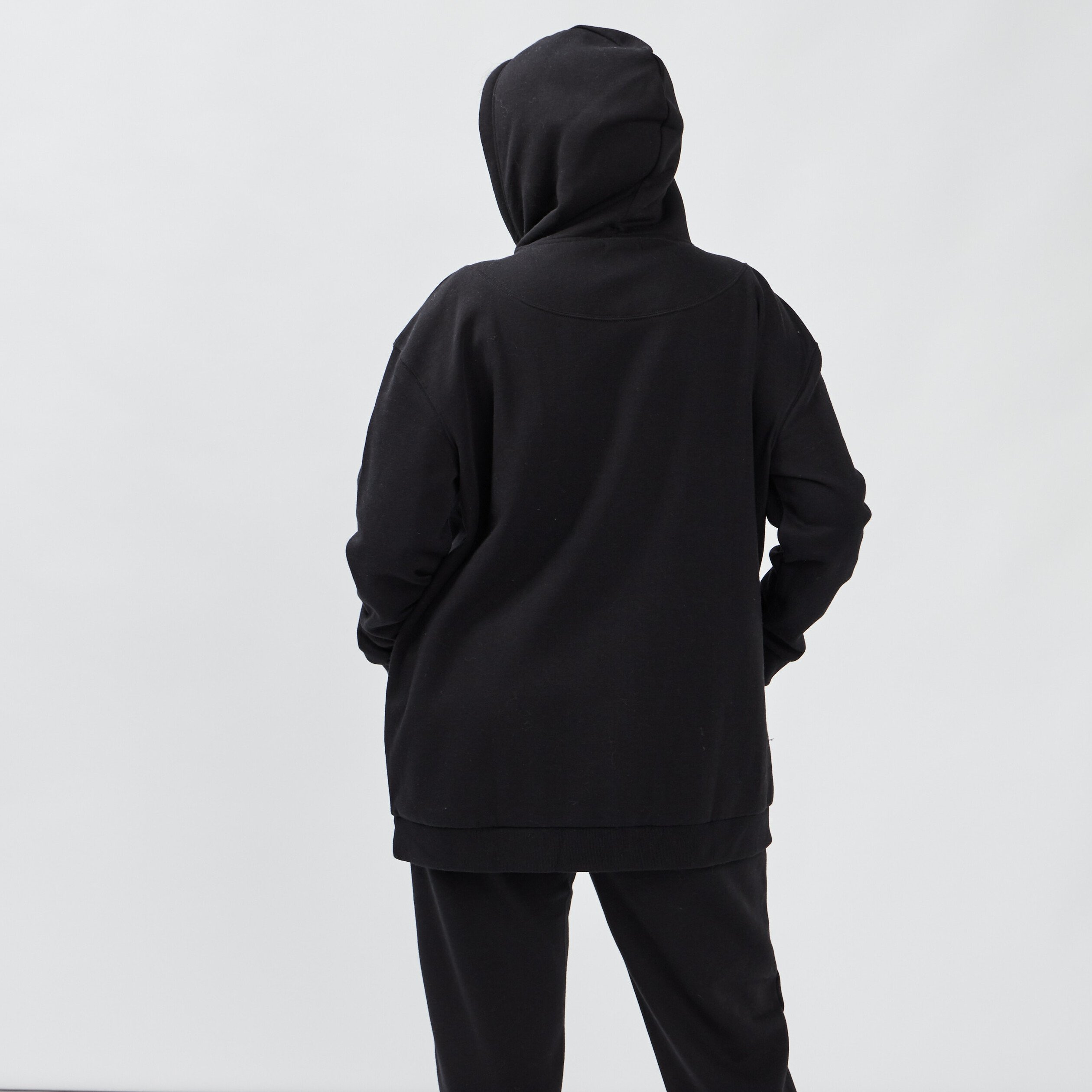 Sweat à capuche zippé noir femme grande taille | La Halle