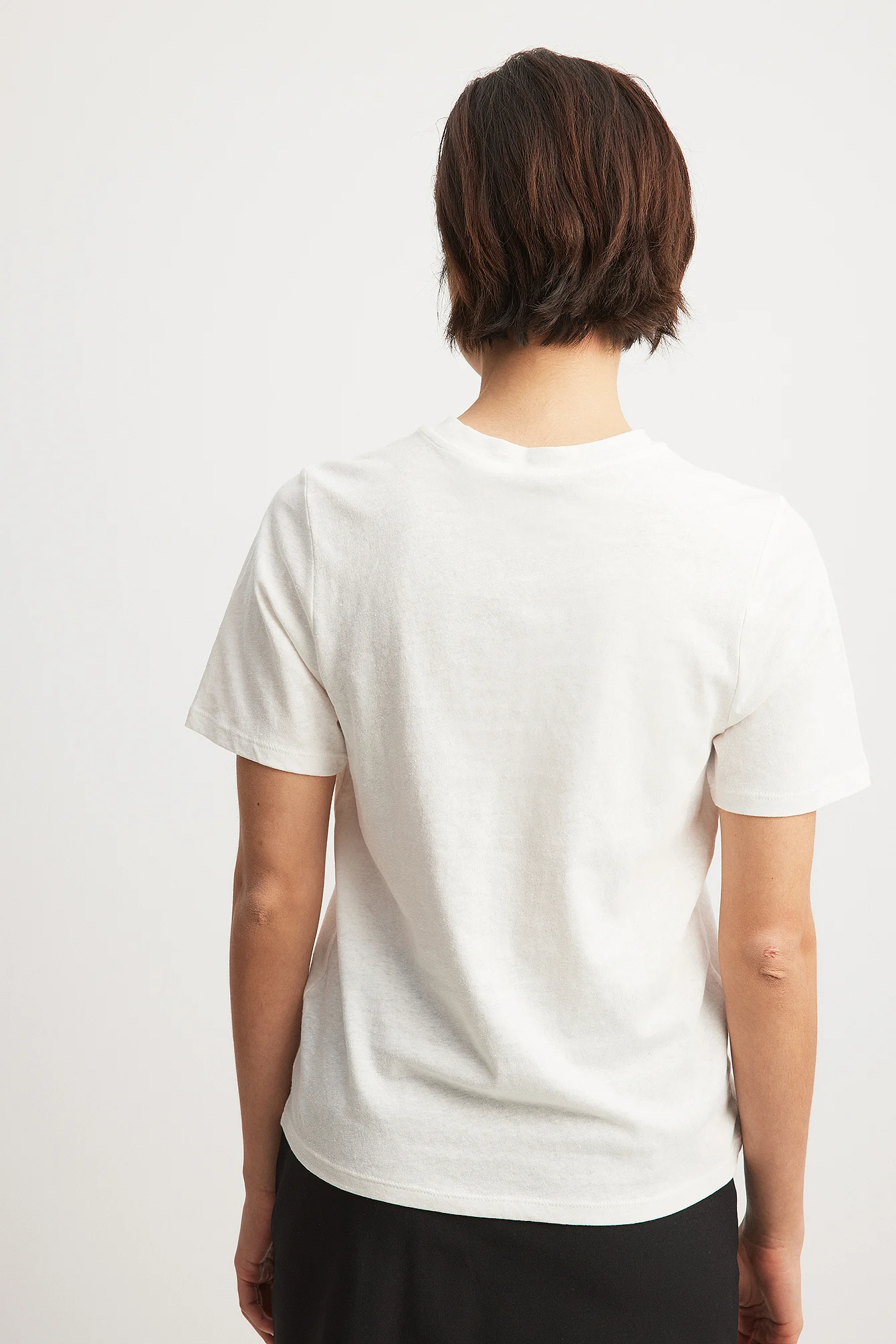 T-Shirt aus Leinenmischung mit rundem Kragen