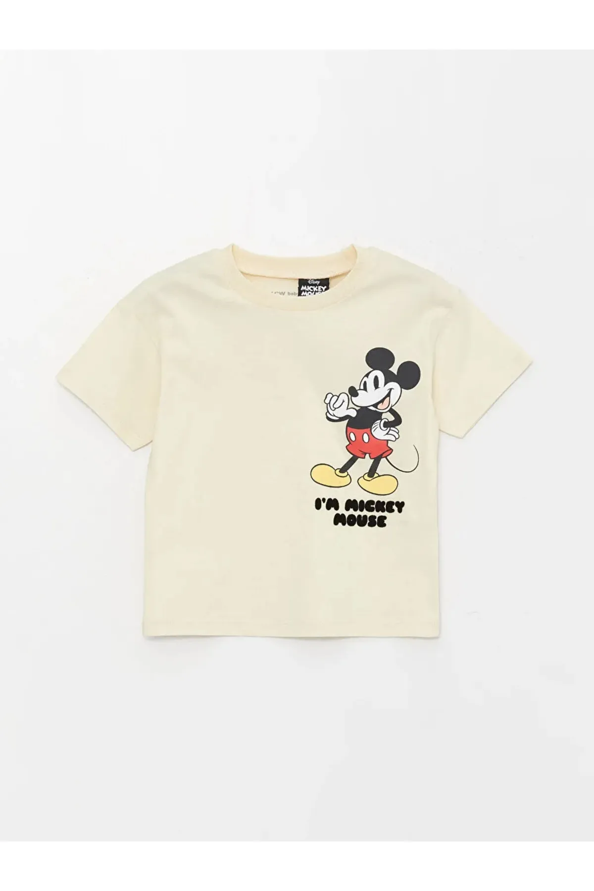 LC Waikiki  Lcw Baby 2-teiliges Set mit T-Shirt und Shorts mit Rundhalsausschnitt und Mickey Mouse-Aufdruck für Babys und Jungen