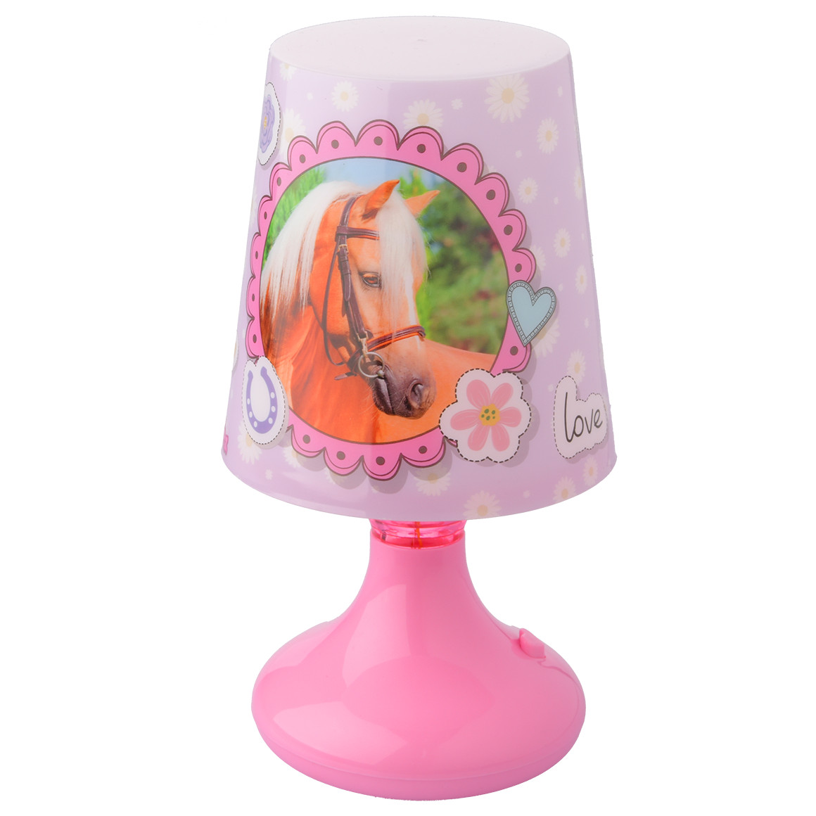 Tischlampe mit Pferde-Motiv