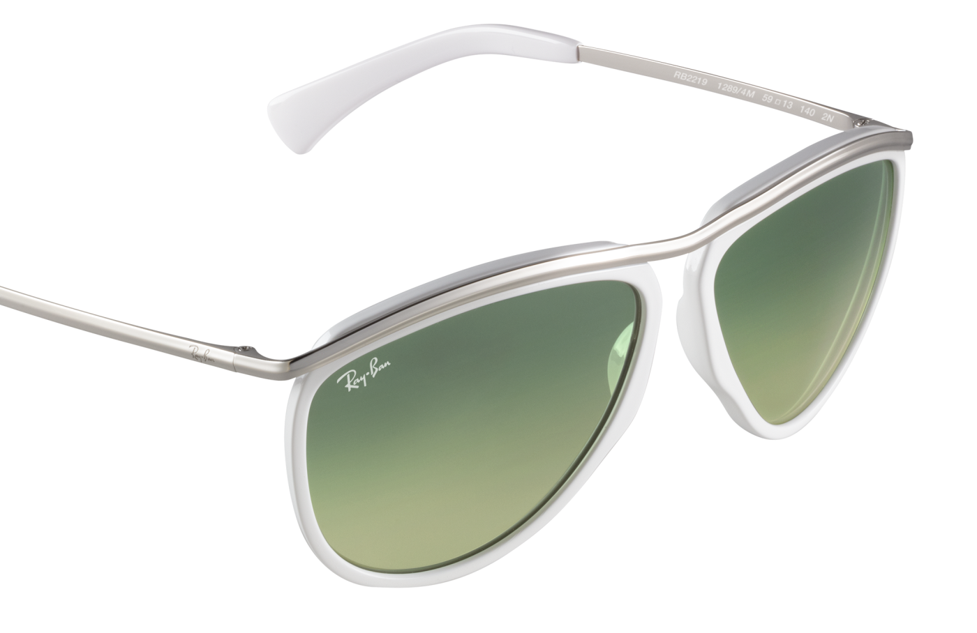 Ochelari de soare OLYMPIAN AVIATOR HD60 - Alb Verde Lucios