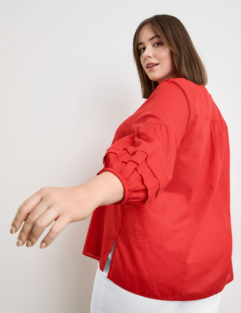 Leichte Baumwollbluse mit Ballonärmeln