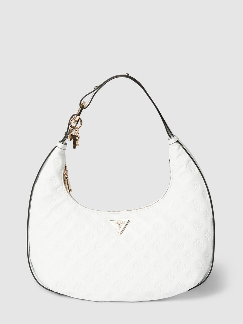 Hobo Bag mit Allover-Logo Modell 'LA FEMME HOBO' in weiß