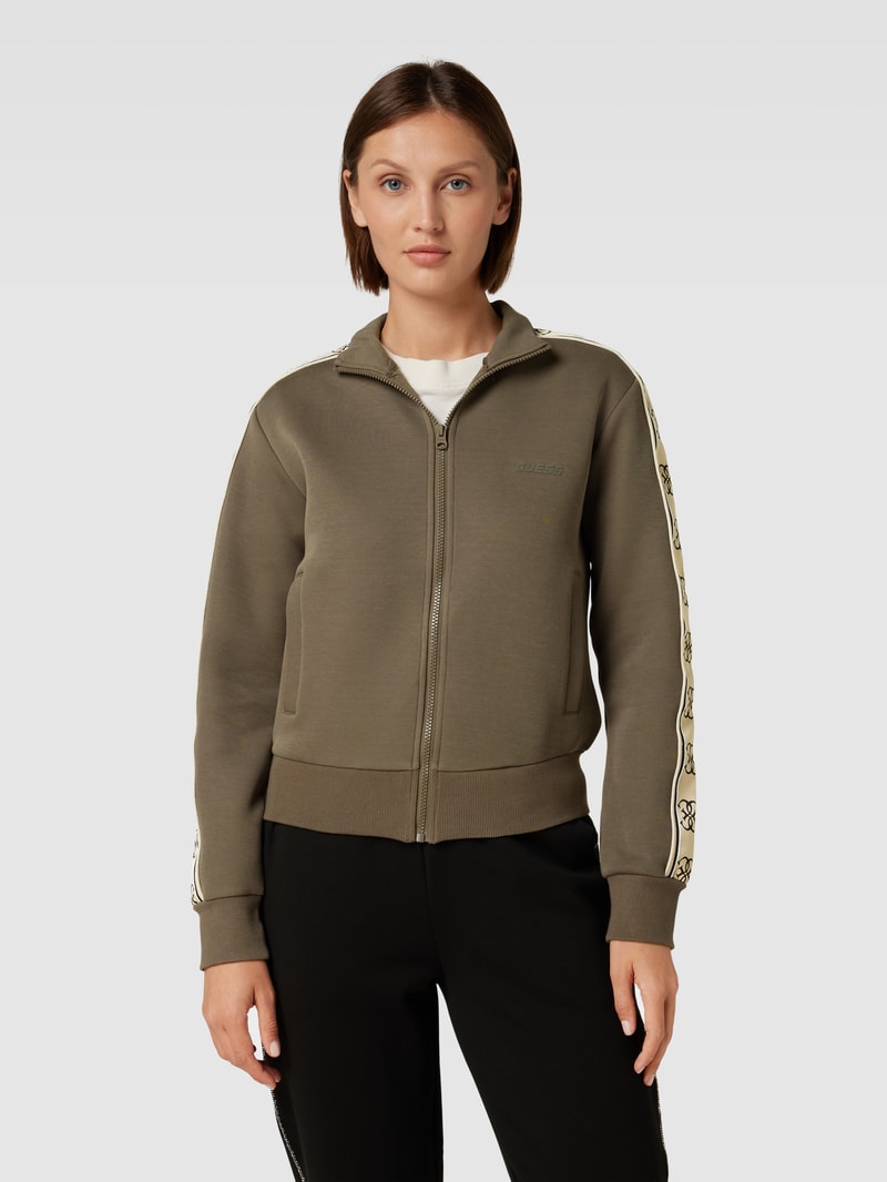 Sweatjacke mit Galonstreifen Modell 'BRITNEY' in schlamm
