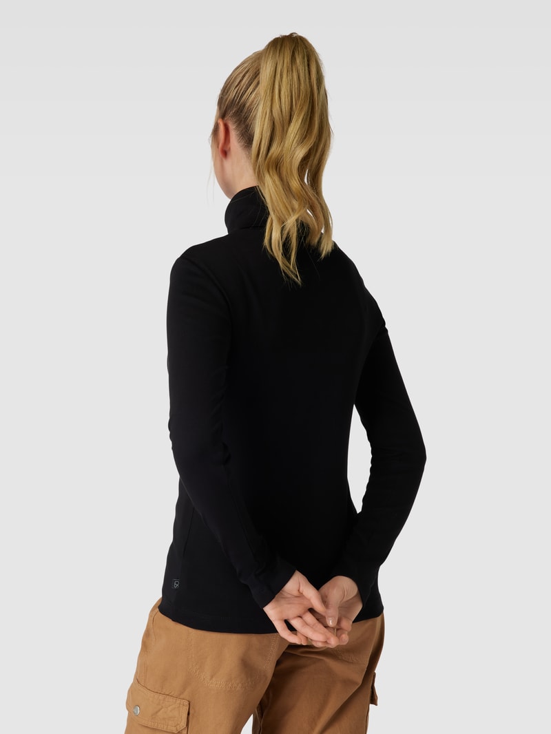 Longsleeve mit Rollkragen Modell 'Rolli' in schwarz